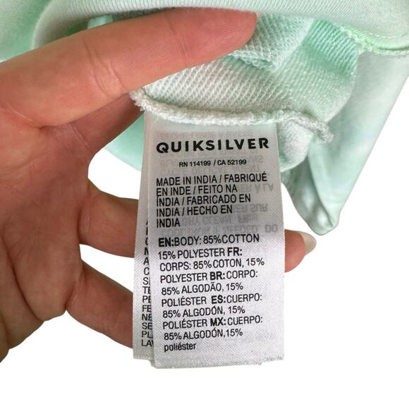 Quicksilver NWT Tie Dye Long Sleeve Logo Collared Quarter Zip Cropped Pullover - Picture 12 of 13